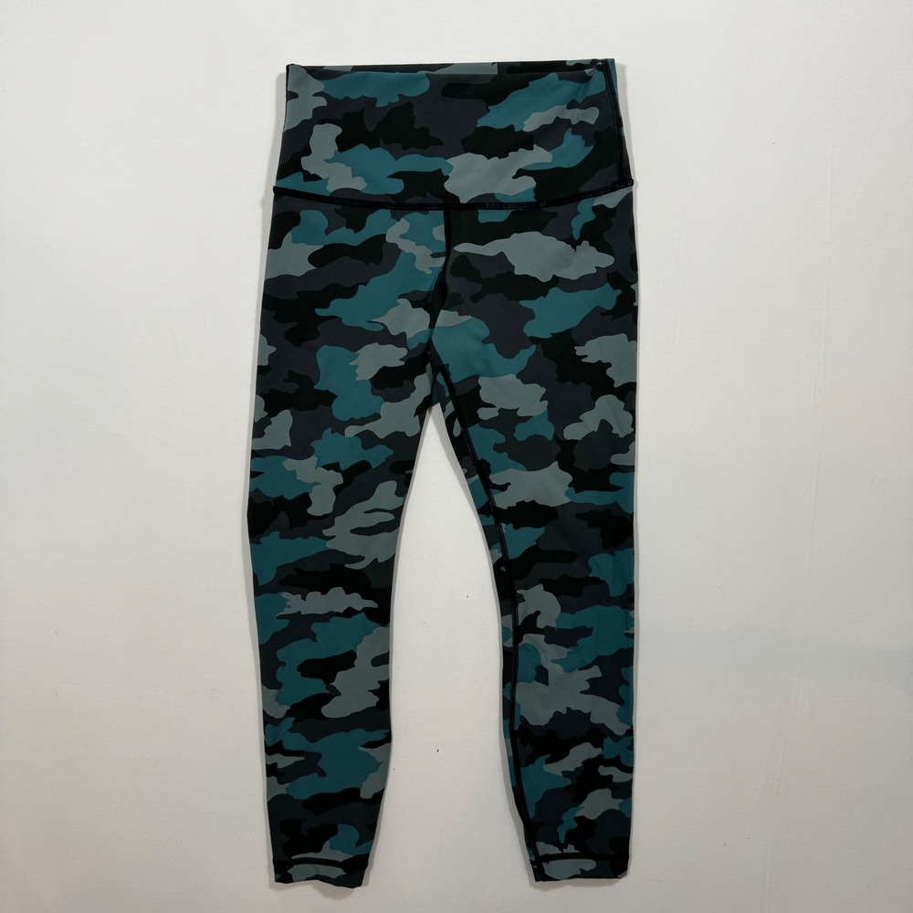 Lululemon Wunder Under High-Rise Tight 25" Teal Camo 6 Gym Yoga Athletic Workout - Picture 2 of 8